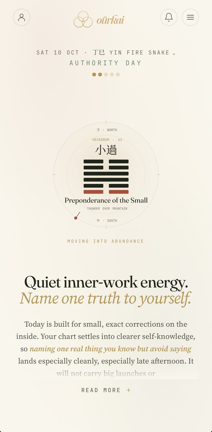 Today screen in the light theme: Quiet inner-work energy. Name one truth to yourself.